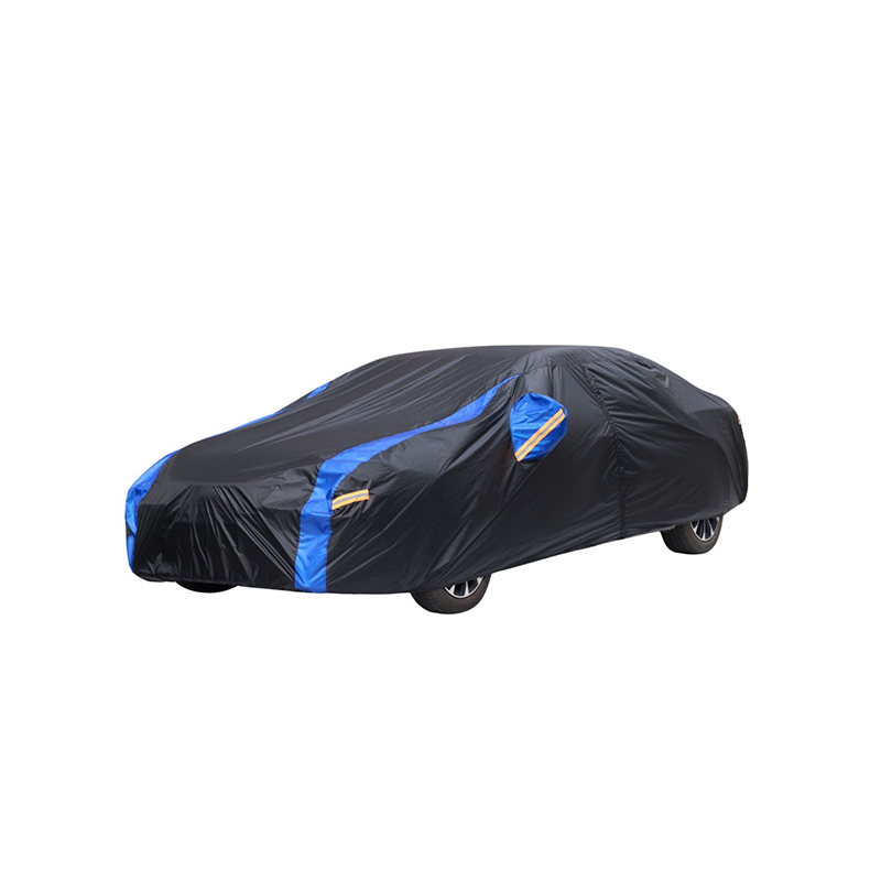 Black and blue waterproof polyester taffeta full car cover