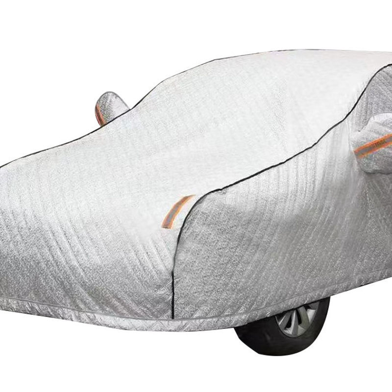 PEVA waterproof car cover suitable for whole body, silver white rhombus